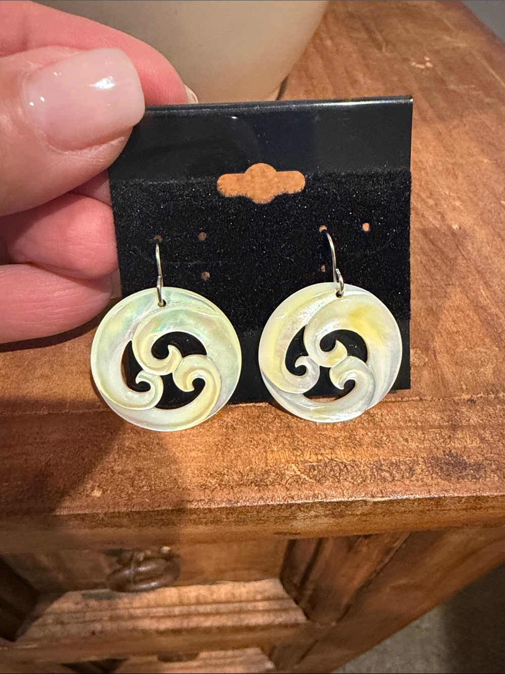 Carved Mother of Pearl Earrings